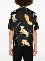 Champagne-Print Silk Shirt