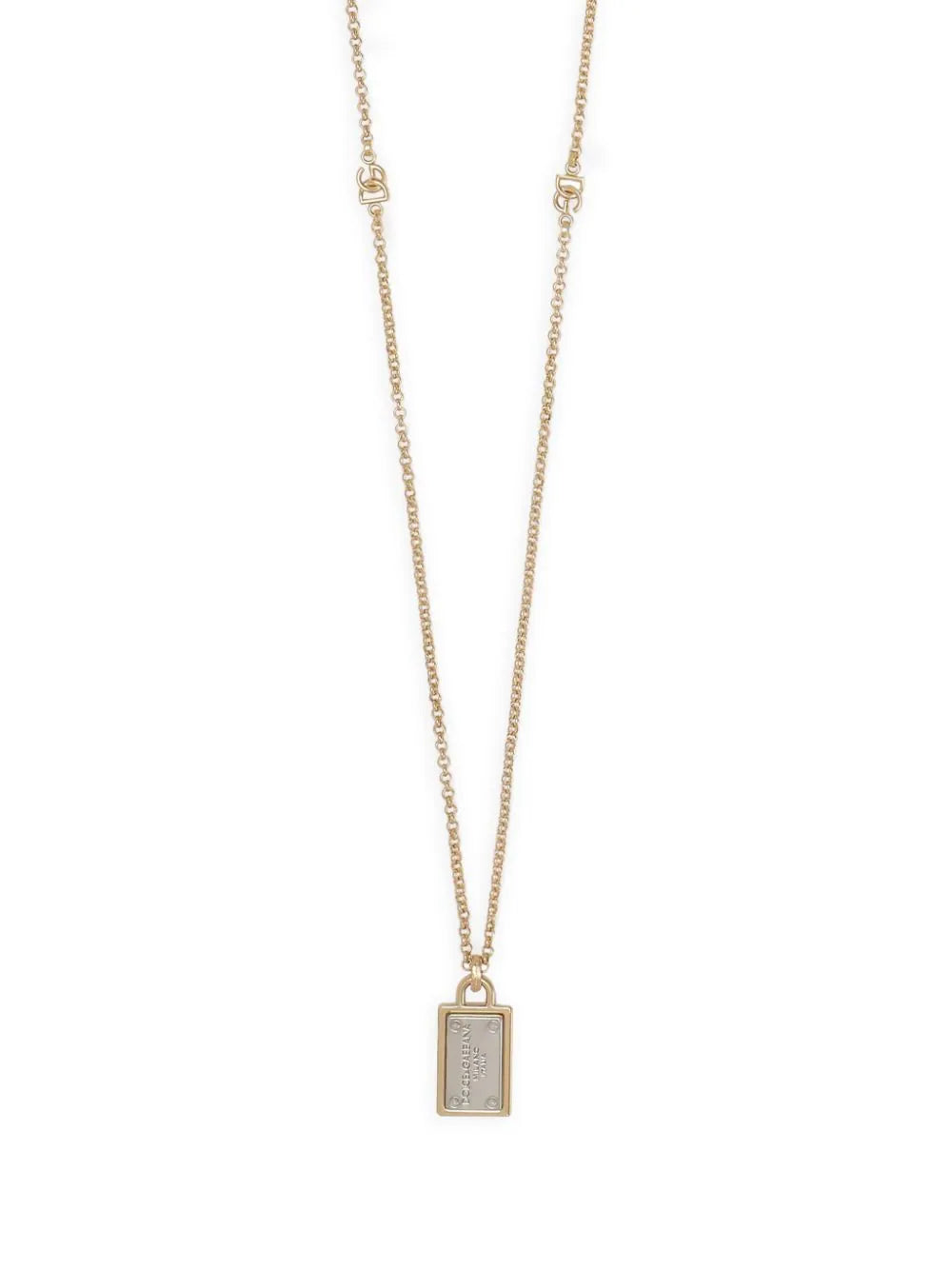Logo-Engraved Mixed-Metal Necklace