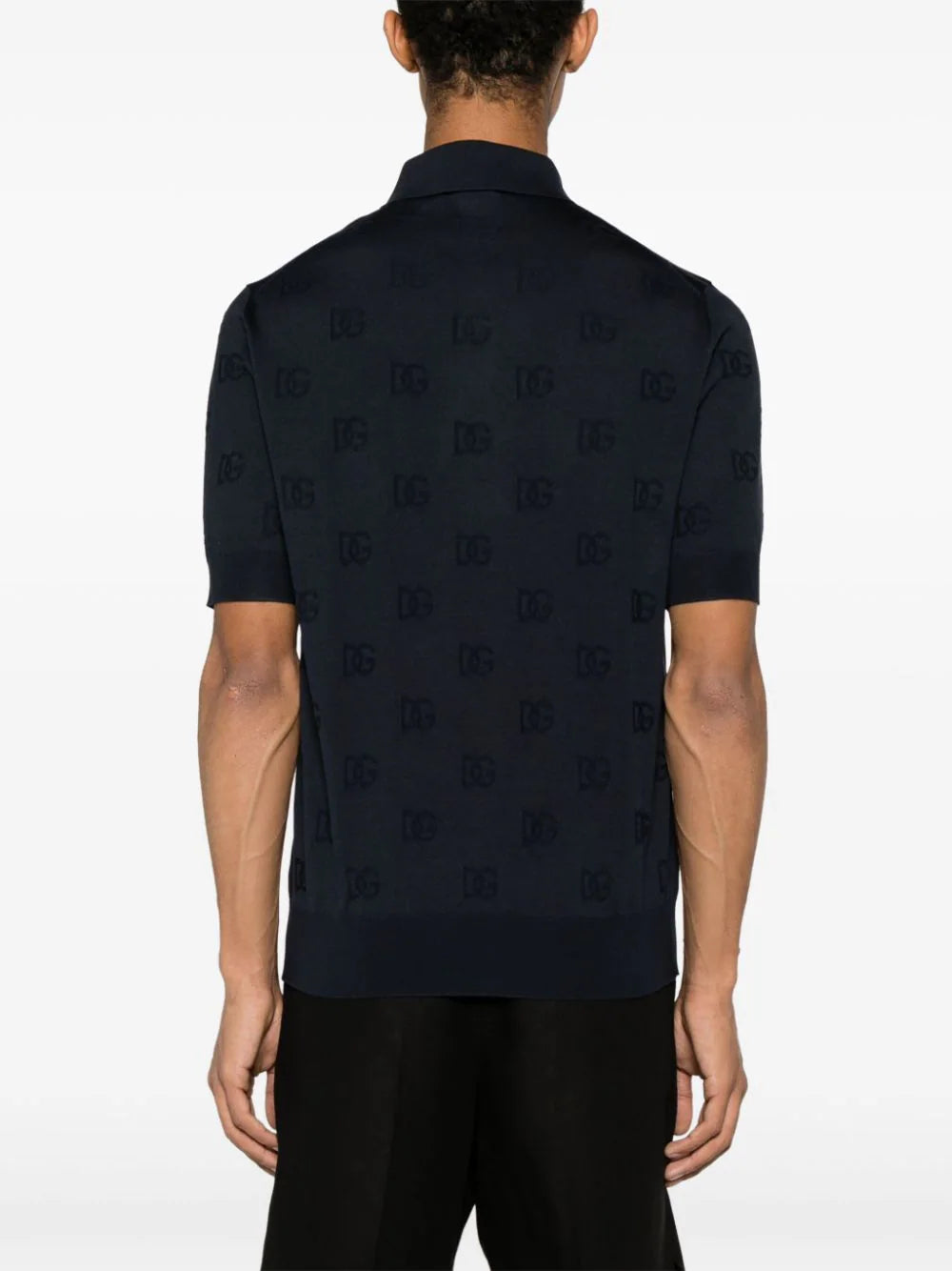 Logo-Jacquard Silk Polo Shirt