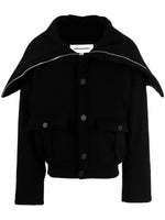 Long-Collar Buttoned Jacket