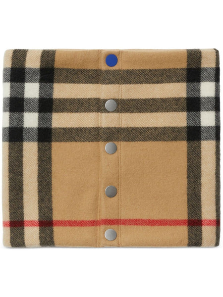 Vintage Check-Pattern Cashmere Snood