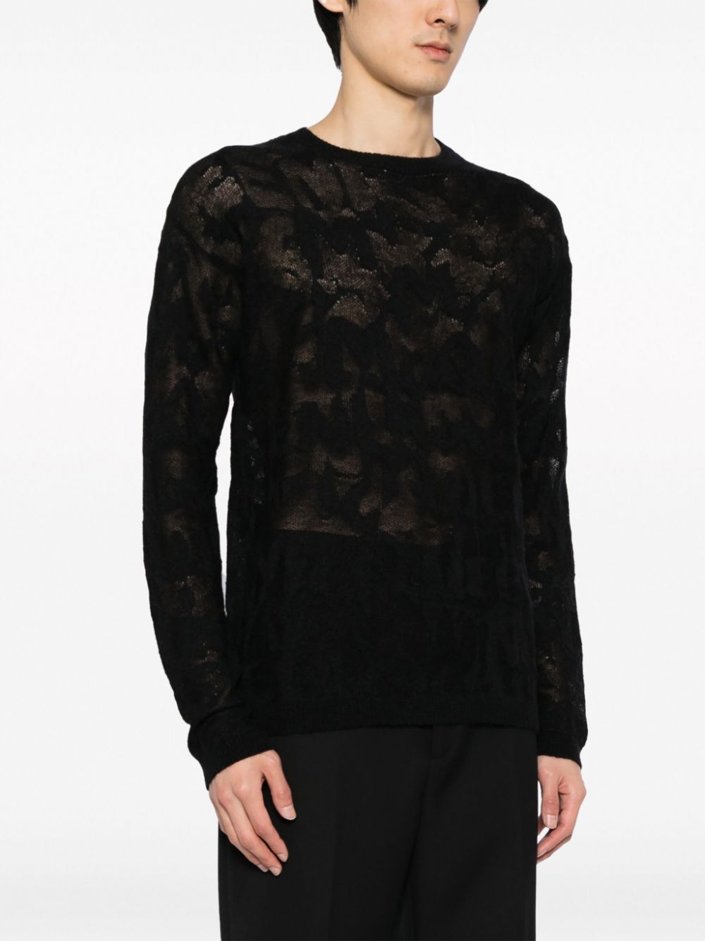 Devoré-Effect Crew-Neck Jumper