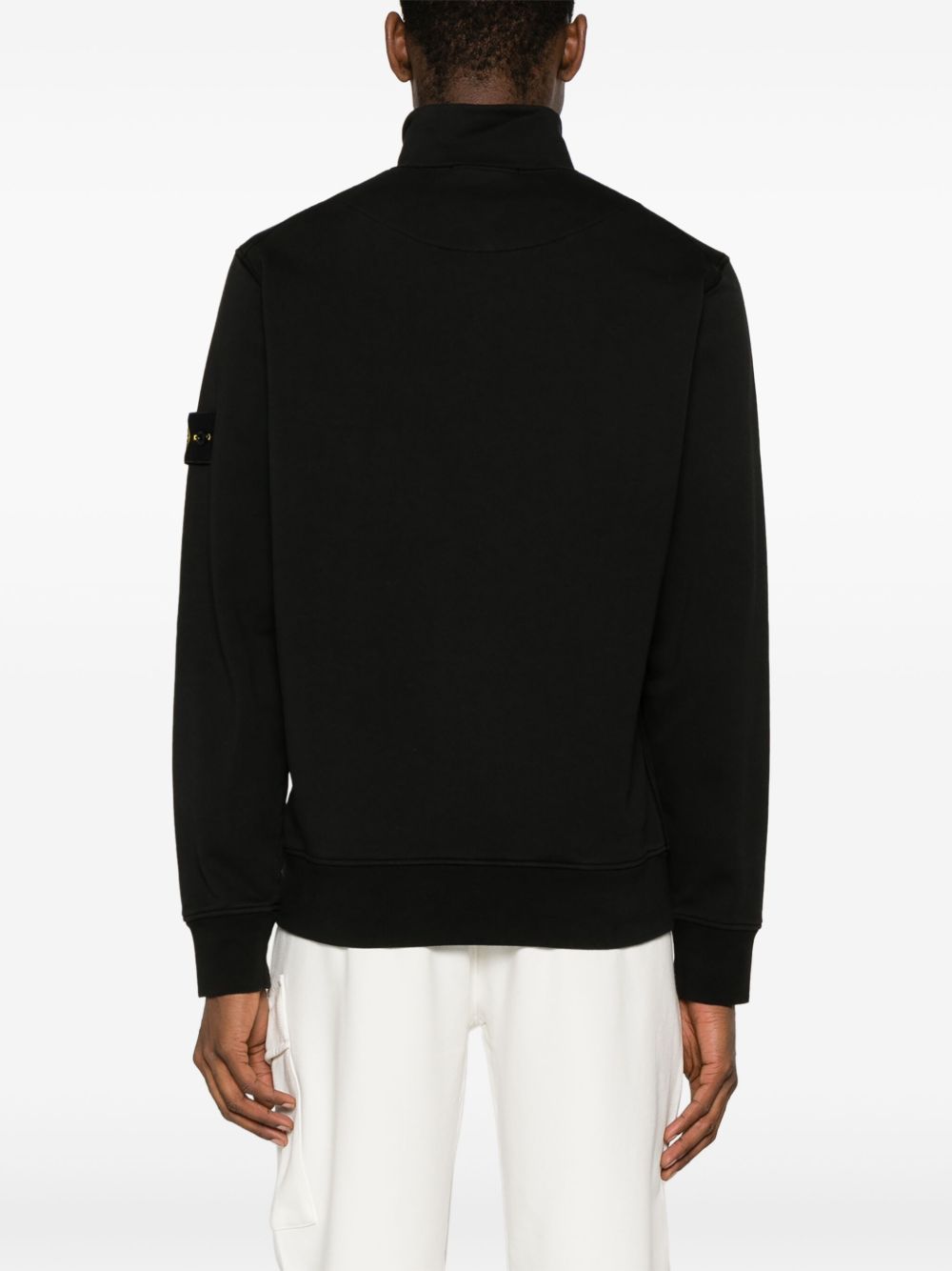 Compass-patch zip-up sweatshirt