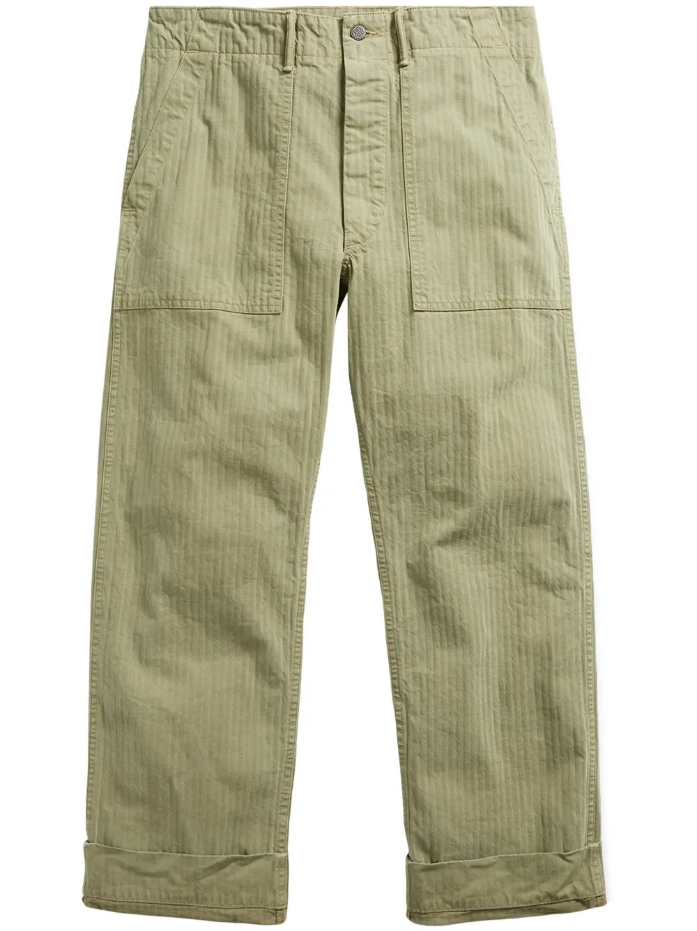 striped straight-leg cotton trousers