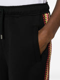 Zigzag-Embroidered Cotton Shorts