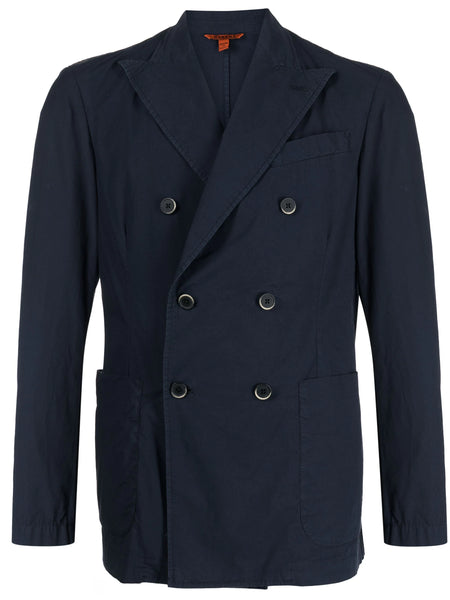 Cotton-Blend Double-Breasted Blazer