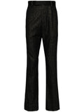 Pinstriped Wool-Blend Trousers