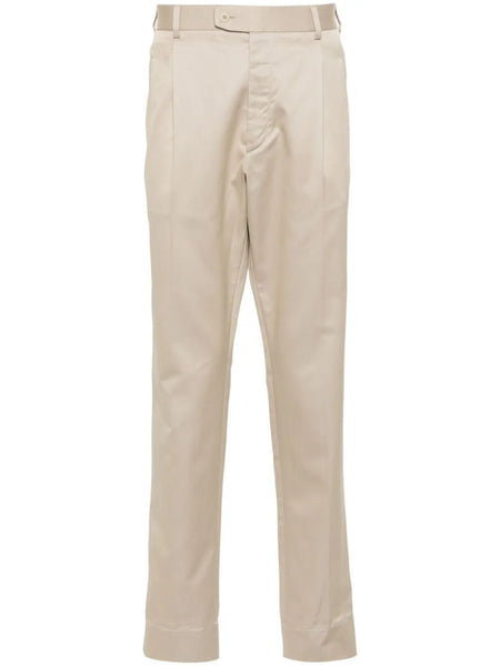 Slim-Fit Cotton Tailored Trousers
