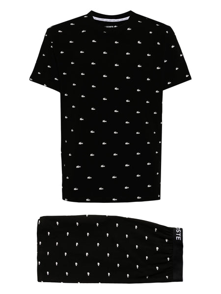 Logo-Embroidered Cotton Pyjama Set