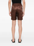 Pleated Silk Twill Shorts
