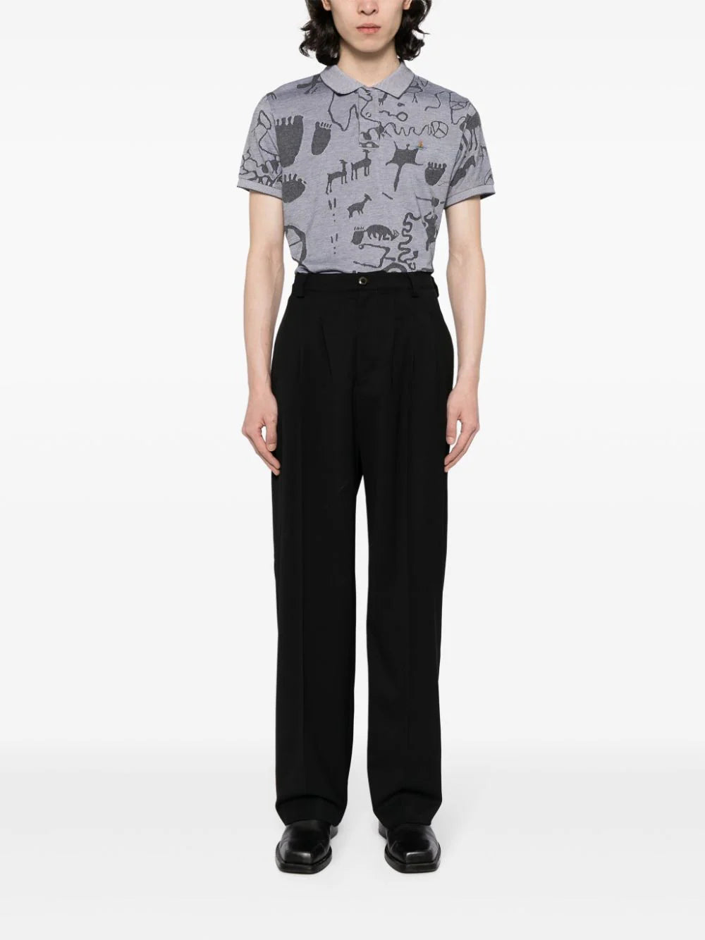 Graphic-Print Polo Shirt