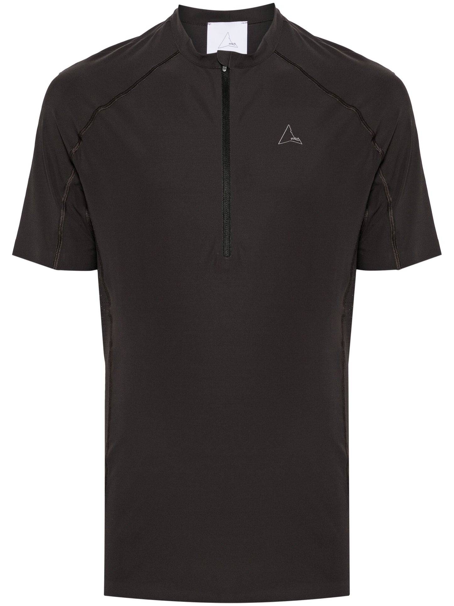Logo-Print Zip-Up T-Shirt