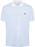 Logo-Applique Striped Cotton Polo