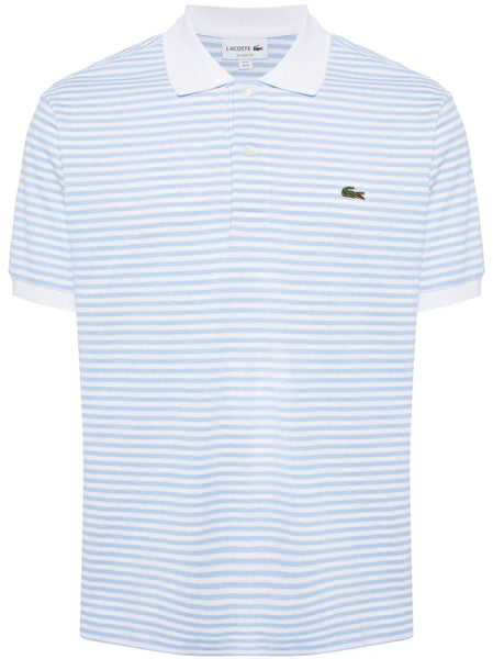 Logo-Applique Striped Cotton Polo