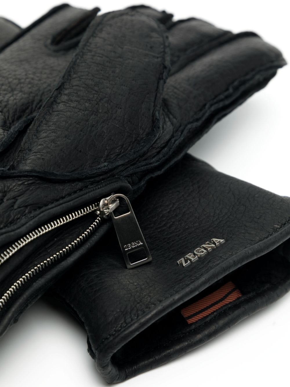 Logo-Lettering Leather Gloves
