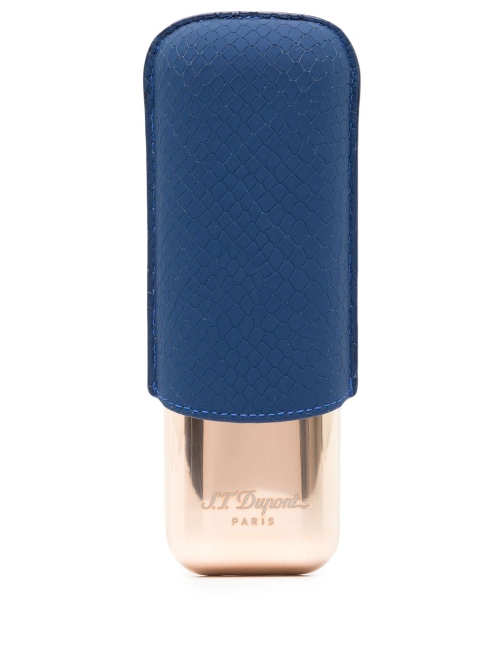 Lizard Skin-Effect Leather Cigar Case