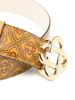 Monogram-Pattern Leather Belt