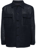 Textured-Finish Button-Down Jacket