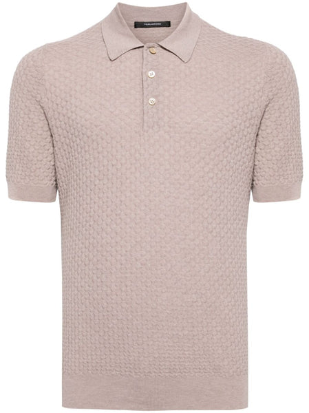 Textured-Finish Cotton Polo Shirt