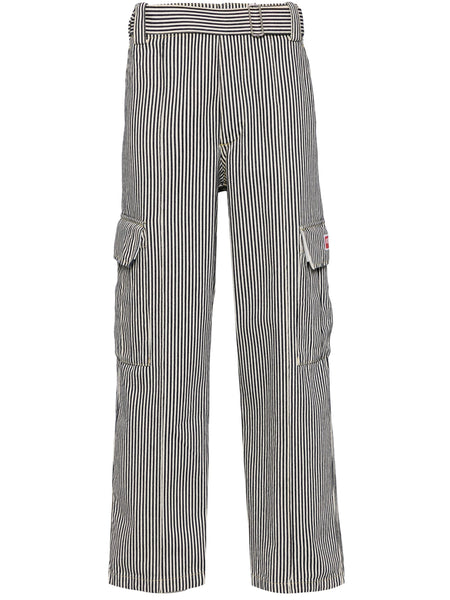 Straight-Cut Striped Army Jeans