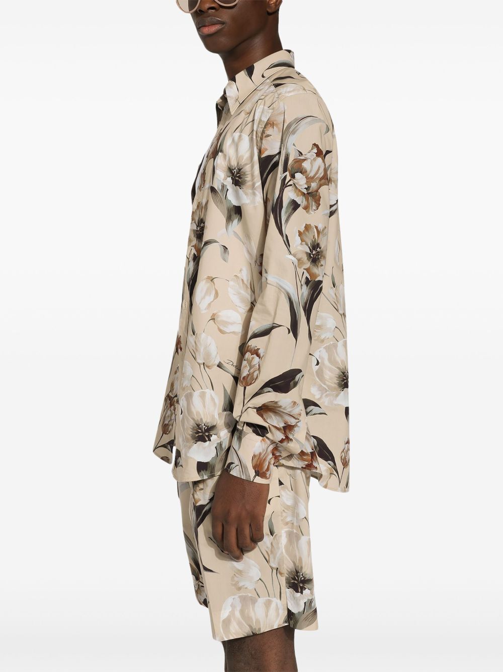 Floral-Print Poplin Shirt