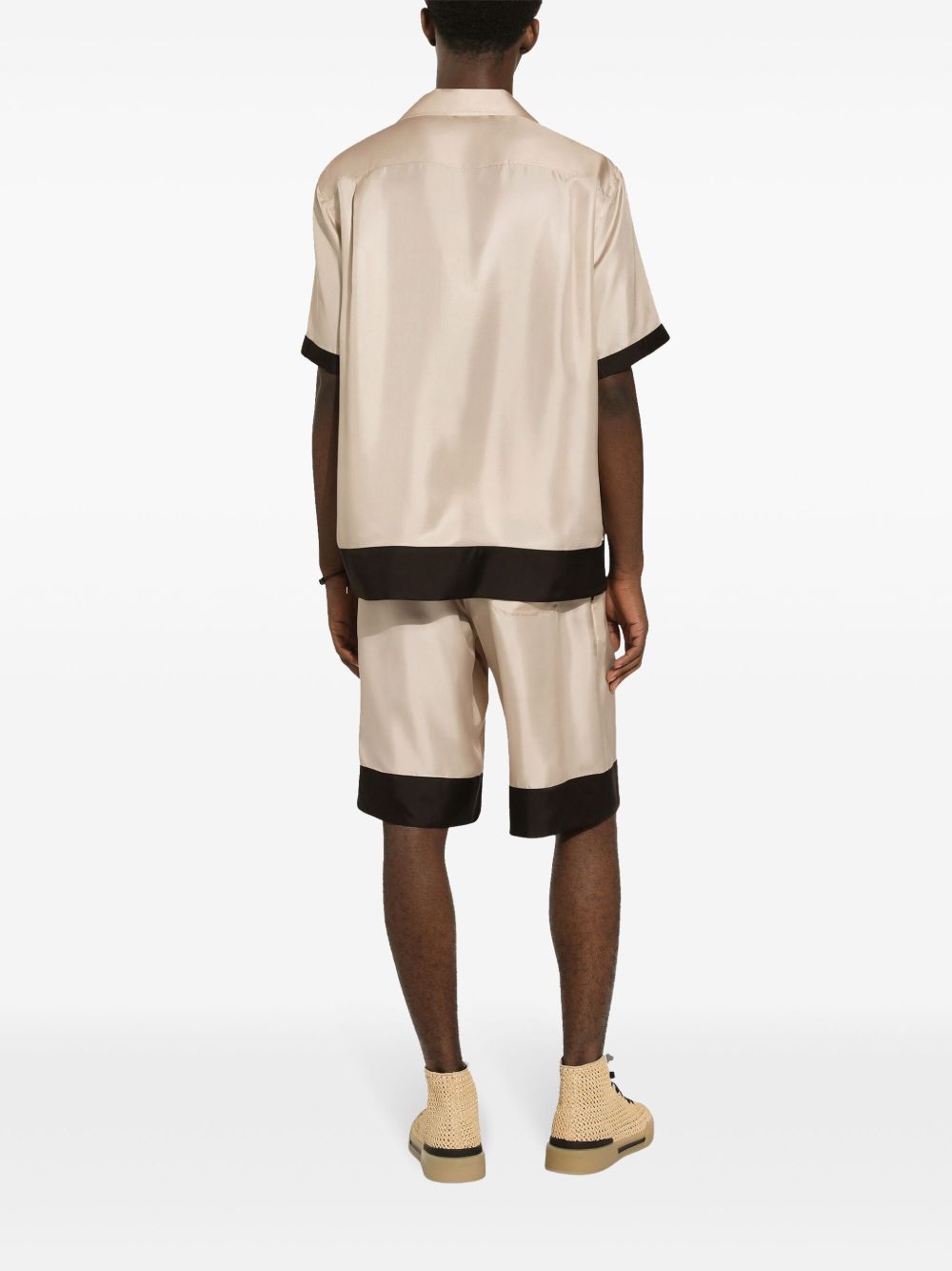 Dg Logo-Embroidered Silk Shirt