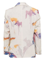 Painting-Print Double-Breasted Jacket