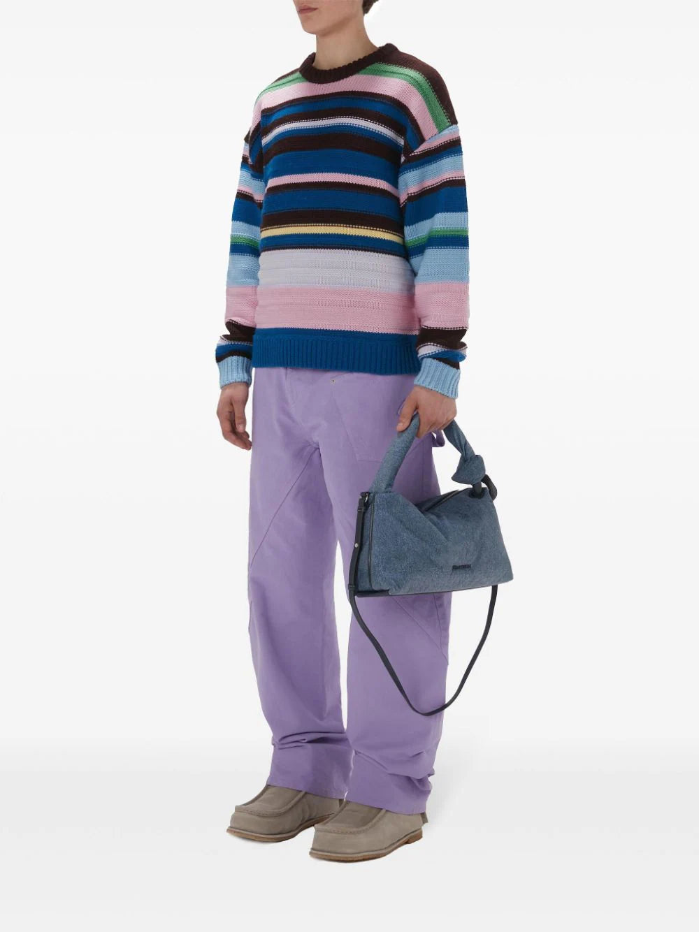 Striped Drop-Shoulder Jumper