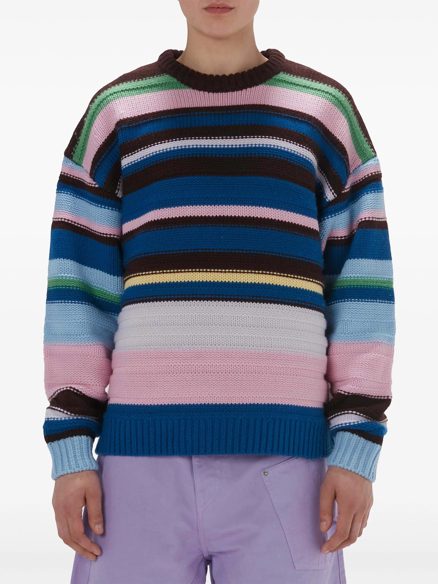 Striped Drop-Shoulder Jumper
