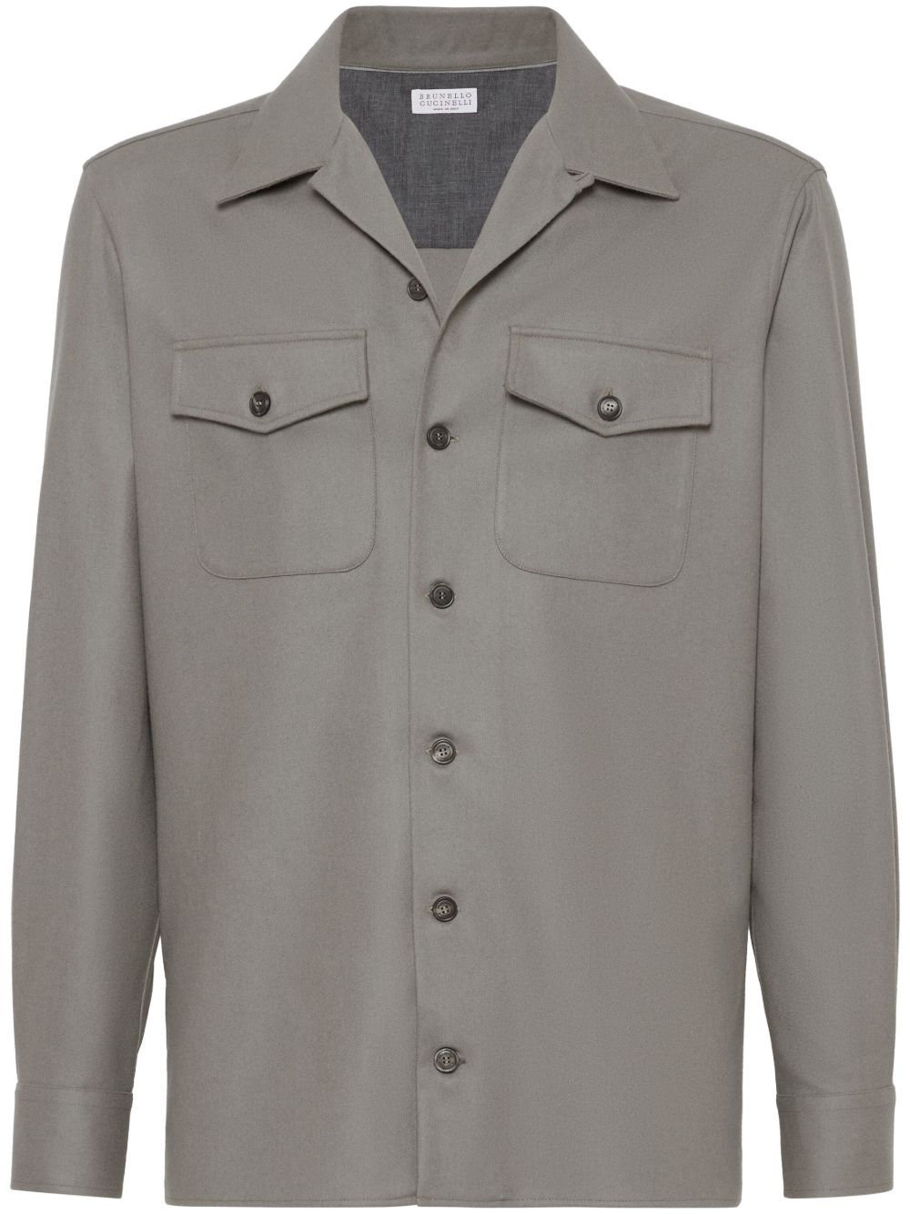 camp-collar long-sleeve shirt