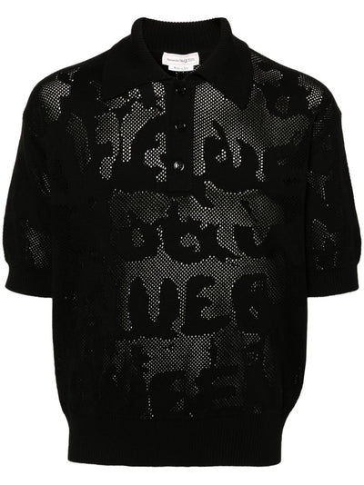 Open-Knit Cotton Polo Shirt