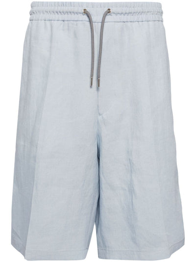 Drawstring-Waist Linen Shorts