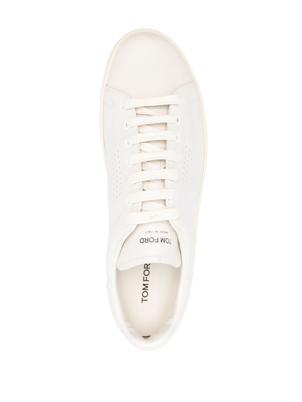 Perforated-Logo Leather Sneakers
