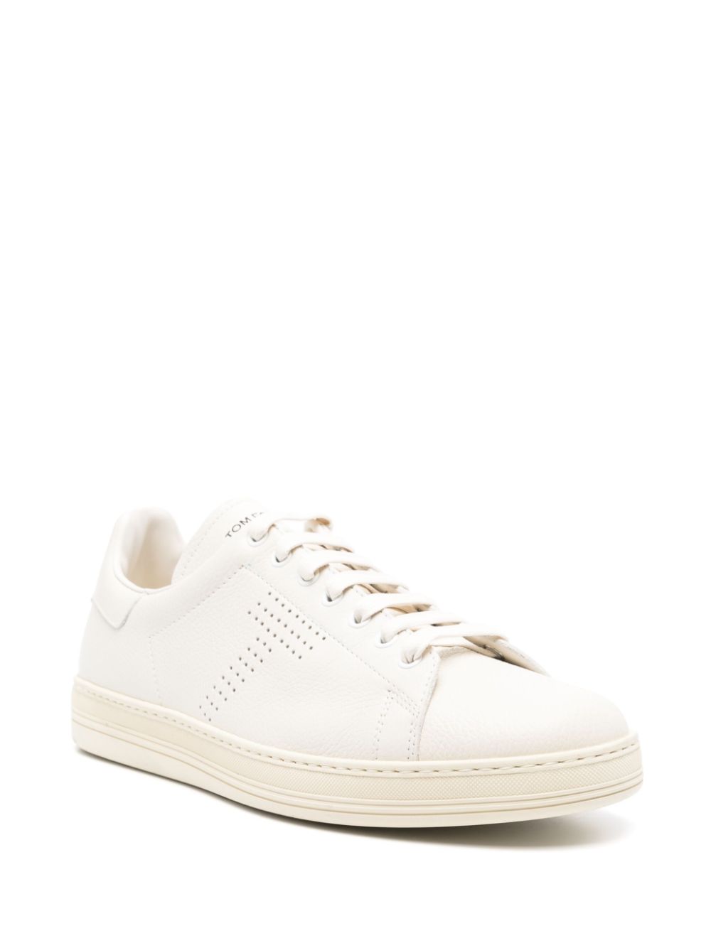 Perforated-Logo Leather Sneakers