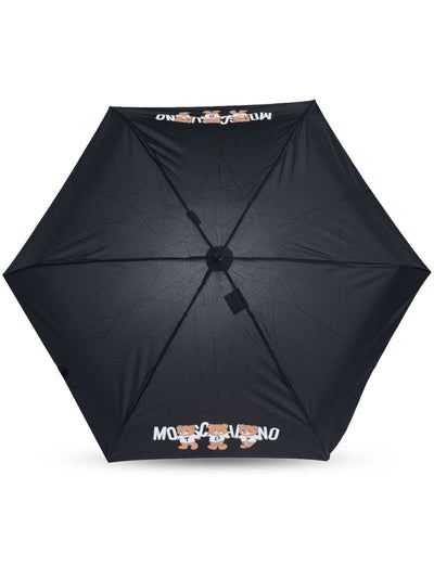 Teddy Bear-Logo Print Compact Umbrella