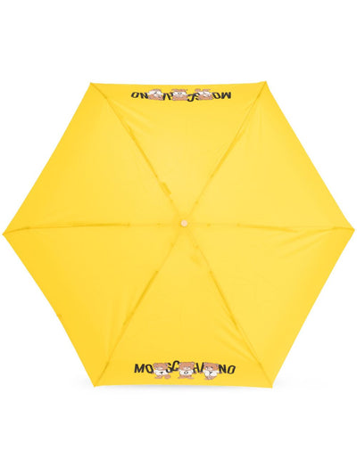 Teddy Bear-Logo Print Compact Umbrella
