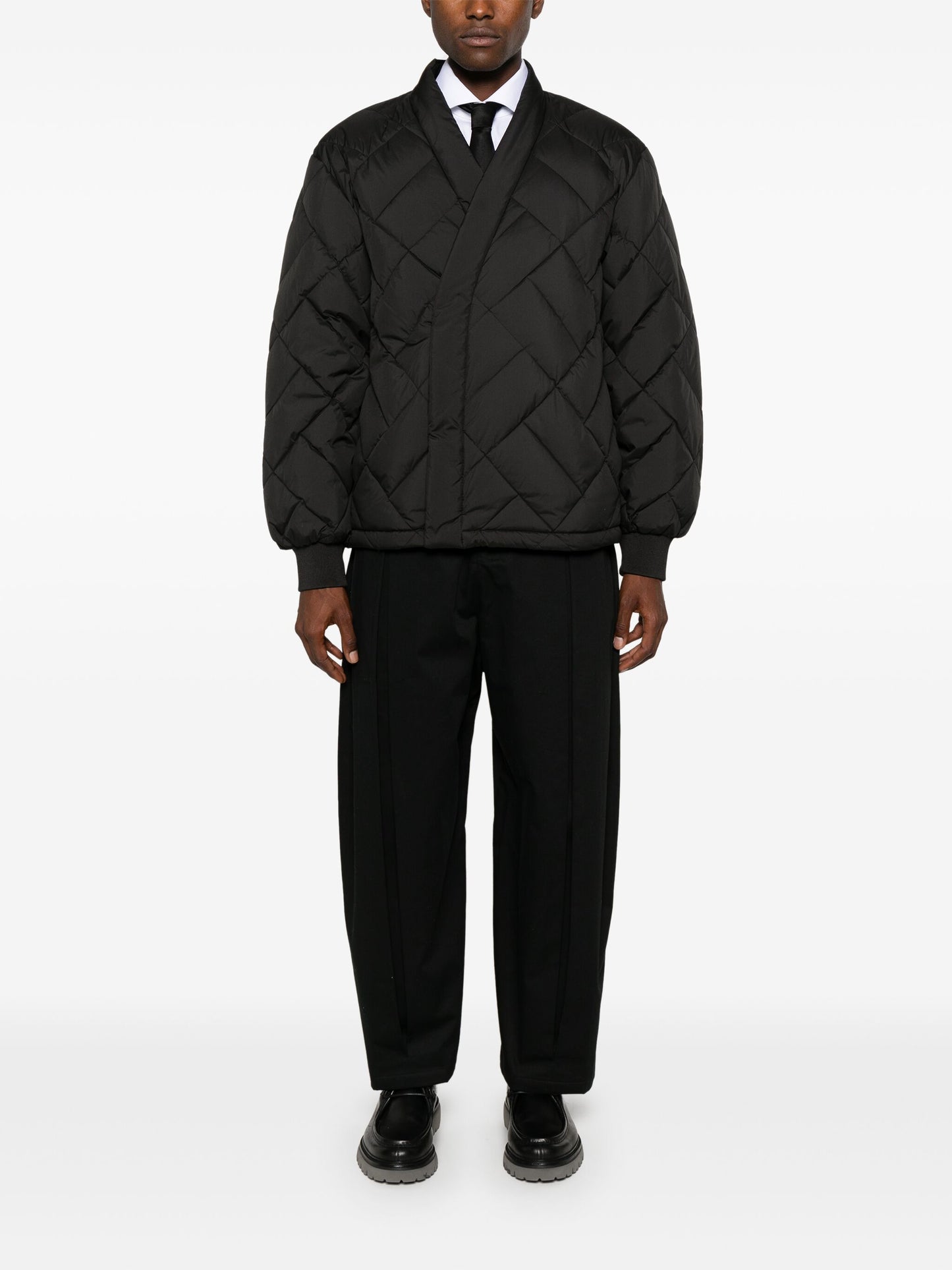 Wrap-Design Padded Jacket