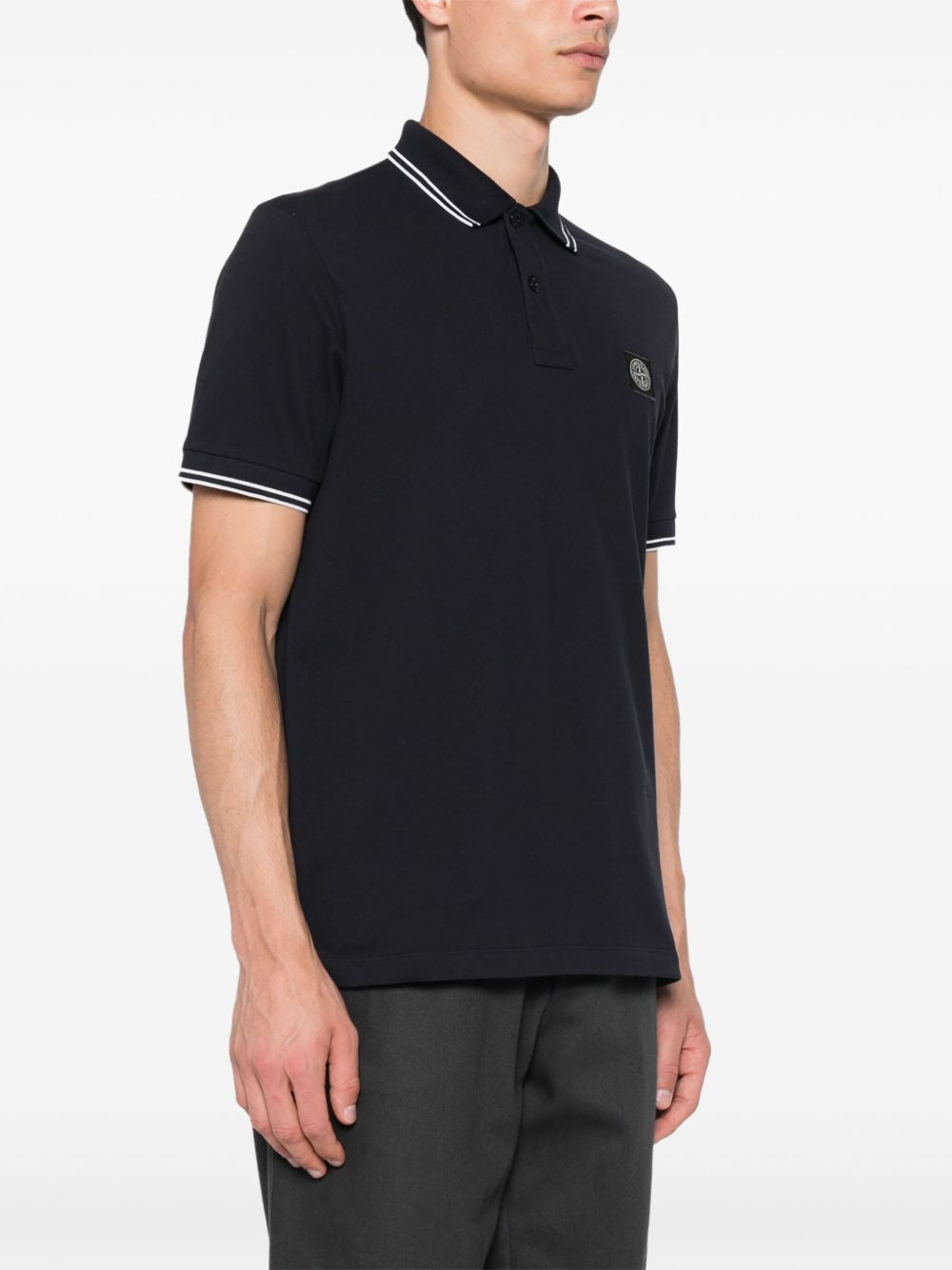 Compass-motif polo shirt