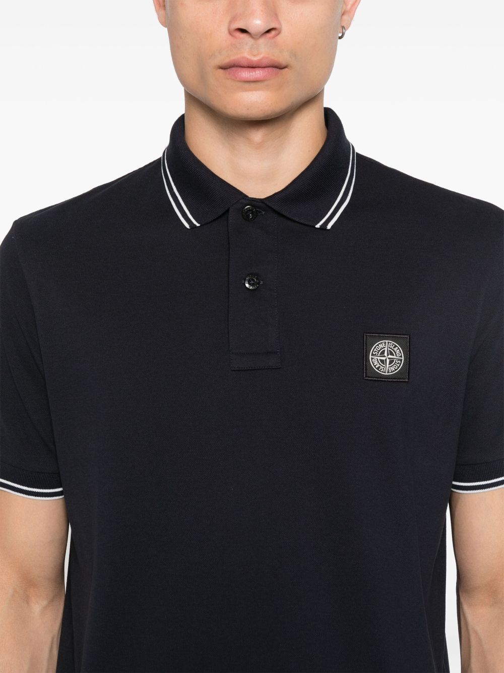 Compass-motif polo shirt