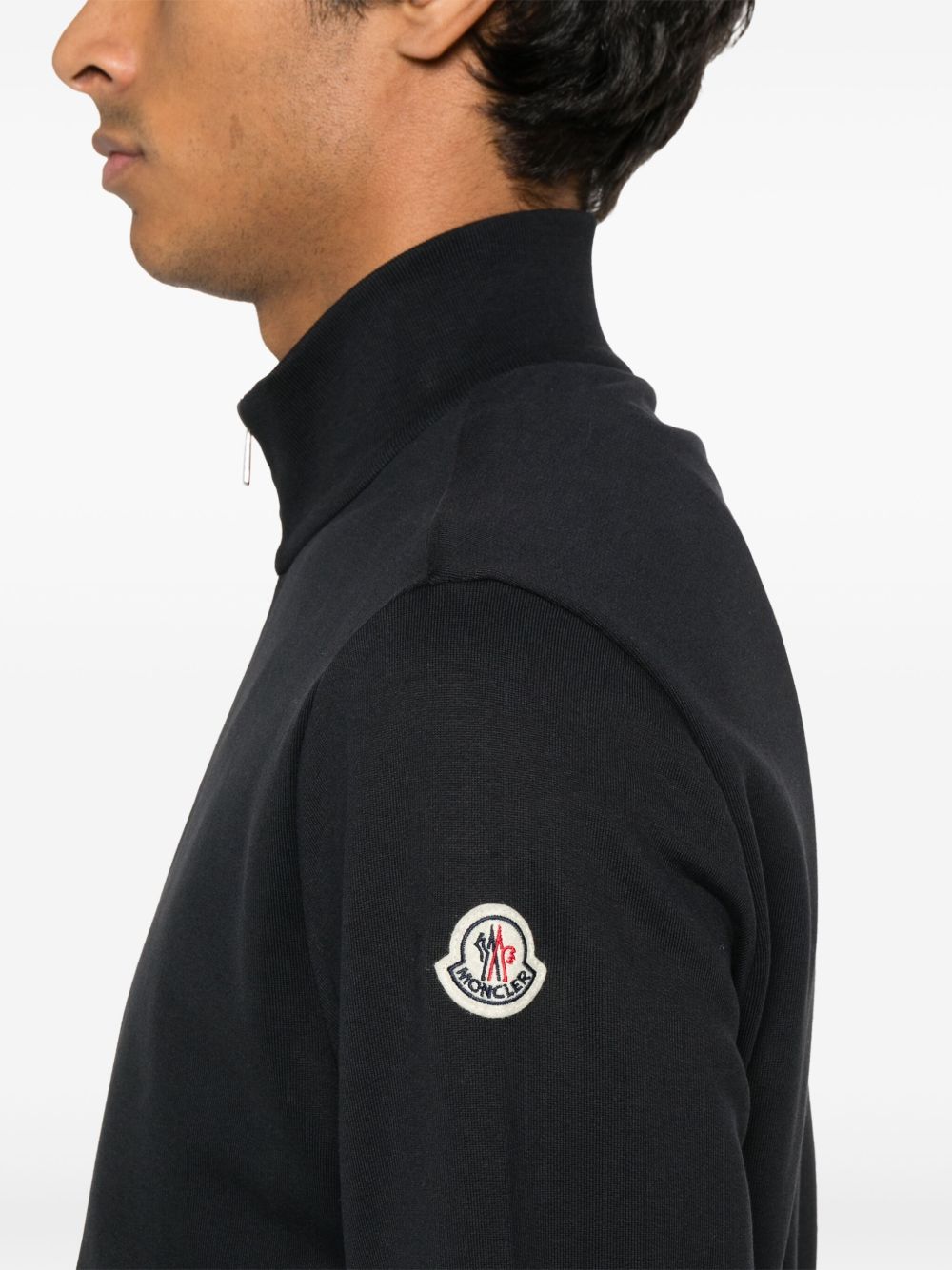 tricolour-trim cotton sweatshirt