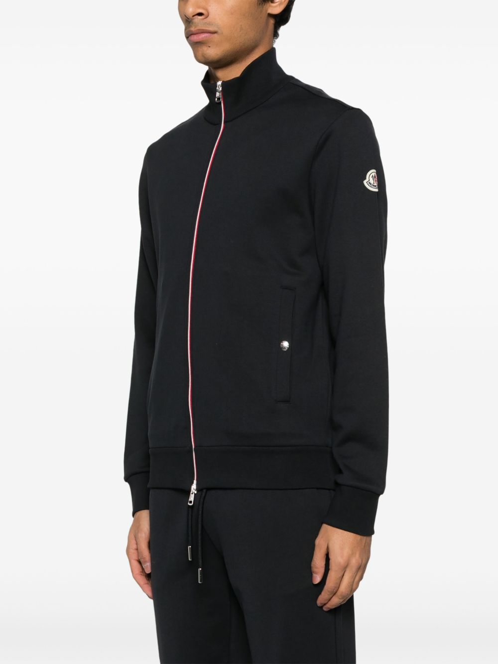 tricolour-trim cotton sweatshirt