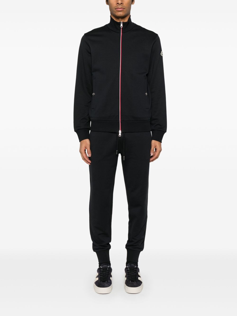 tricolour-trim cotton sweatshirt