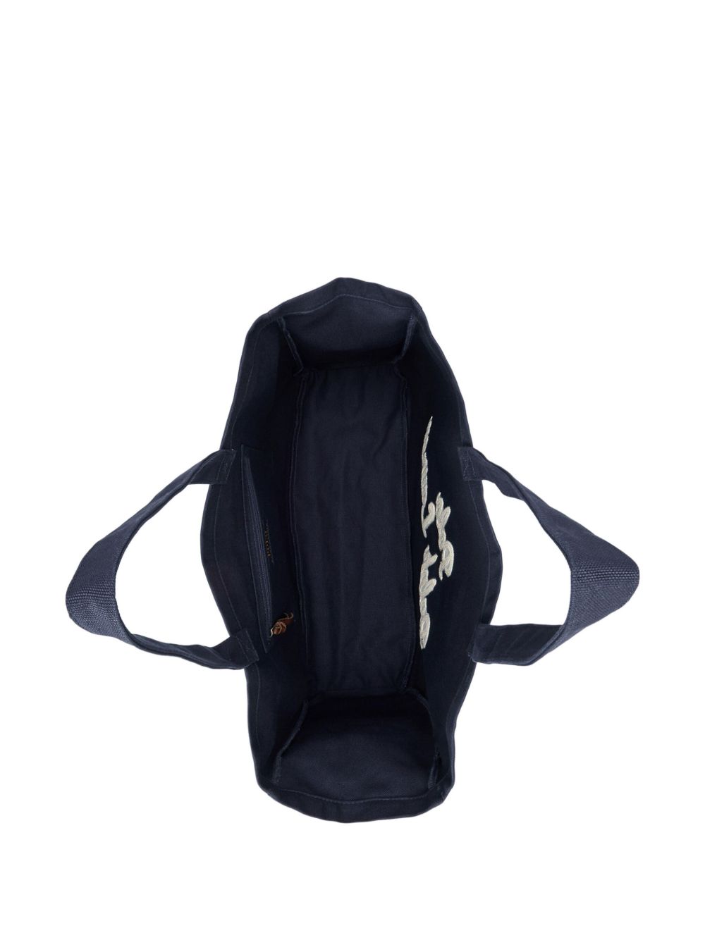 logo-embroidered cotton tote bag