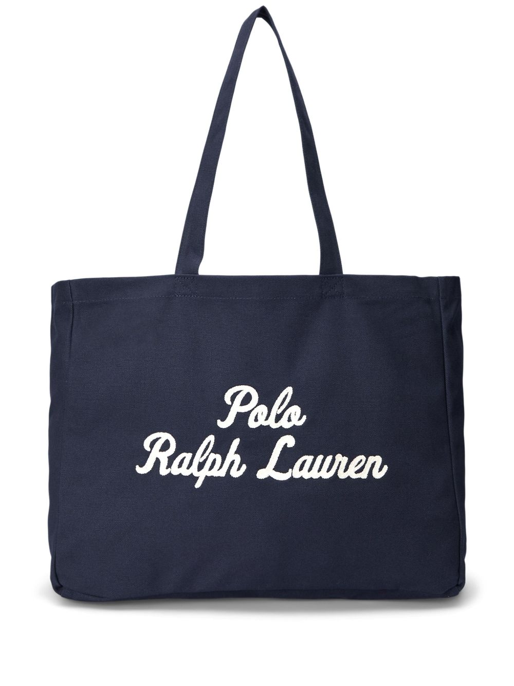 logo-embroidered cotton tote bag