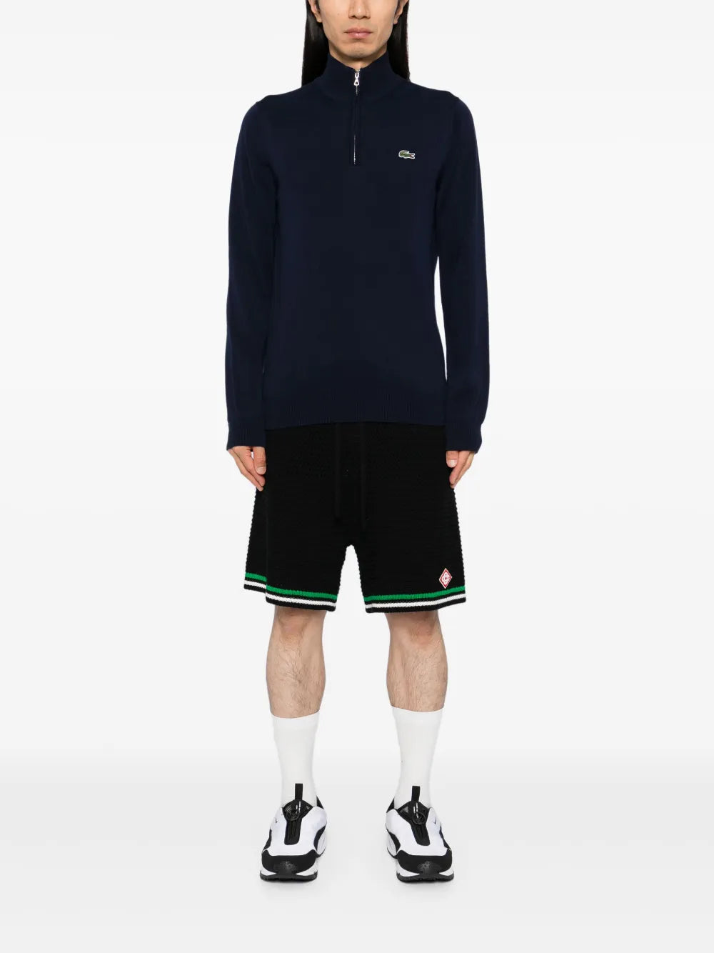 High Zipped Neck Plain sweater