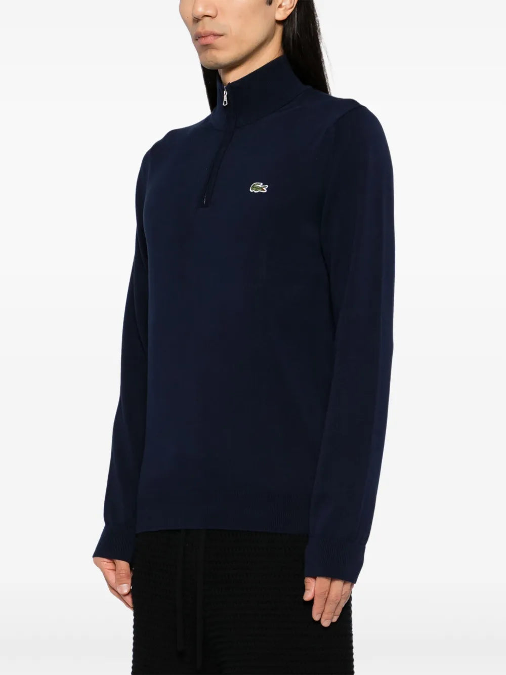 High Zipped Neck Plain sweater