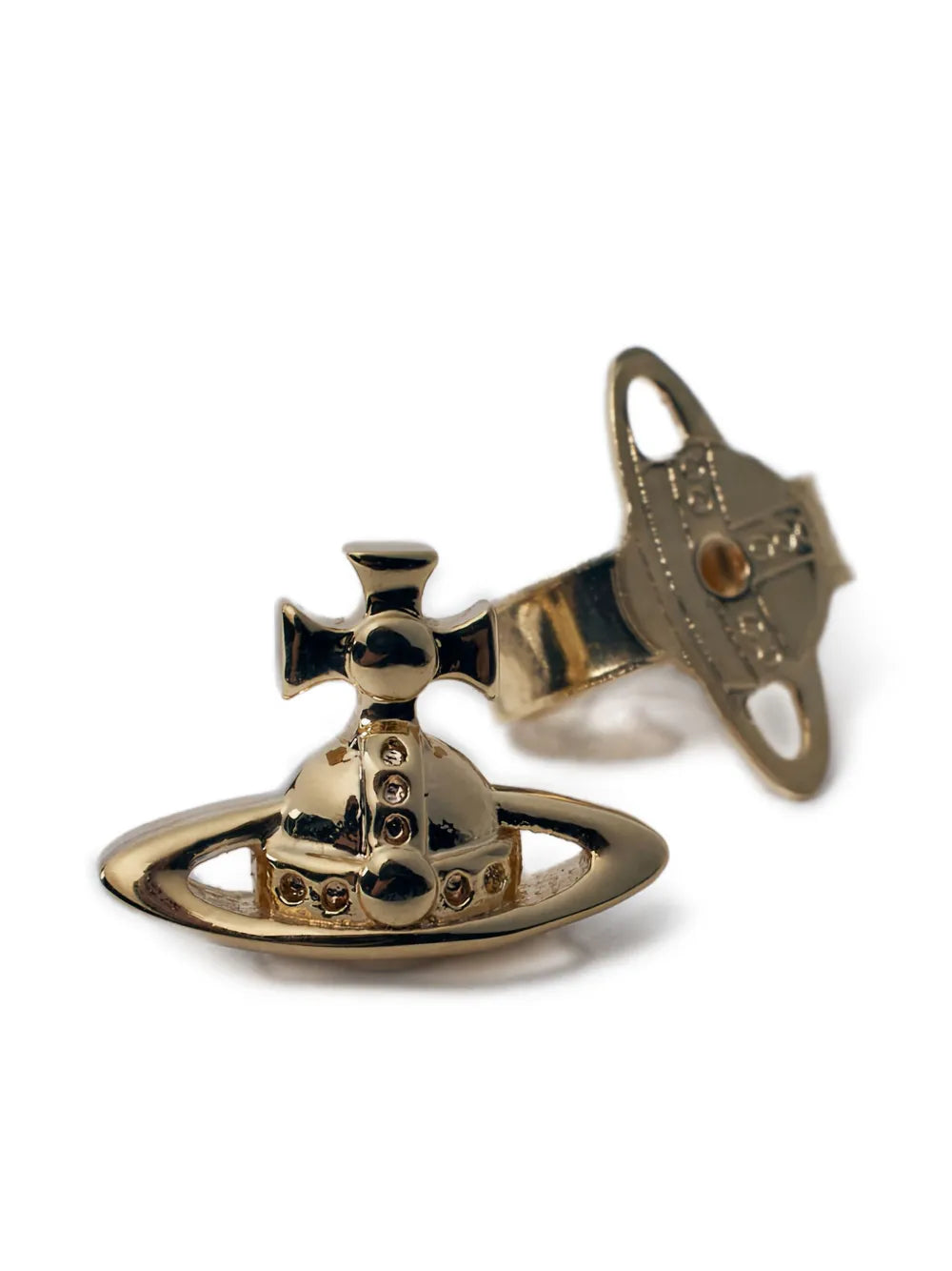 Orb-plaque stud earrings