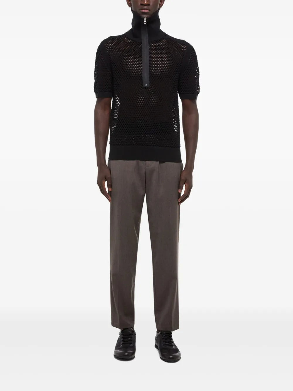 Open-Knit Polo Shirt