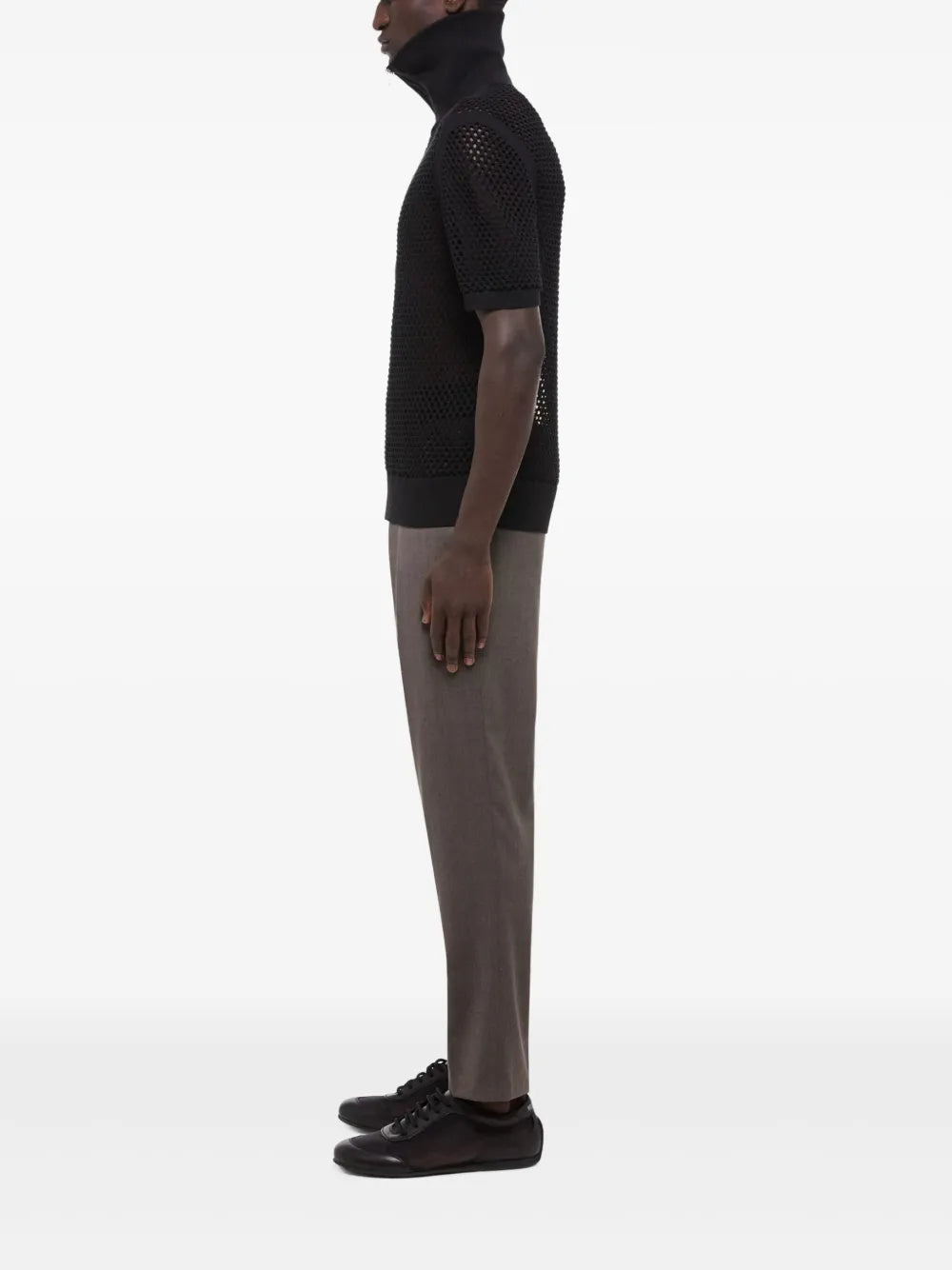 Open-Knit Polo Shirt