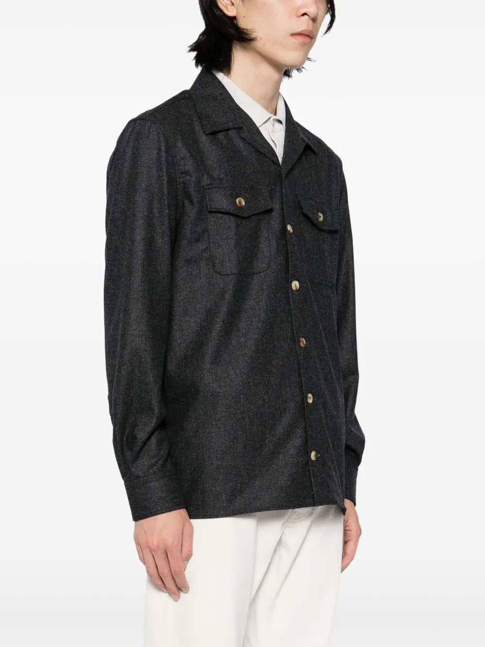 Virgin Wool Long-Sleeves Shirt